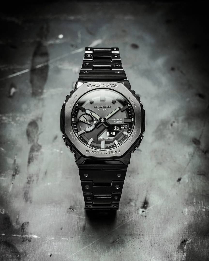 Stainless Steel Digital Automatic Watch Black UN